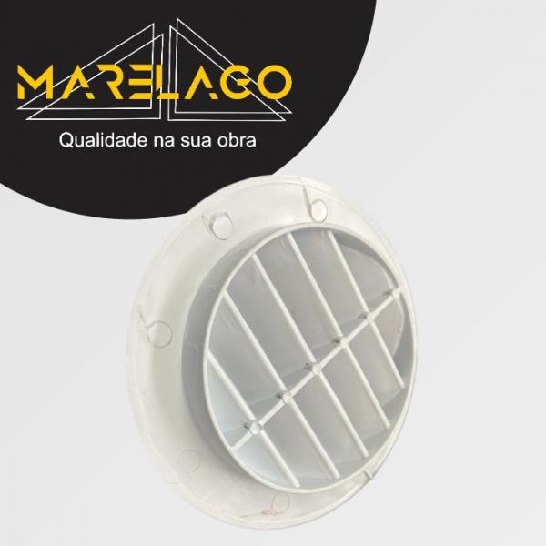 GRADE DE SAIDA DE AR REDONDA COM COLARINHO D-13CM BRANCO 36 PÇ
