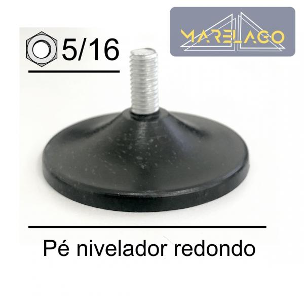 SAPATA PEZINHO P/ MÓVEIS NIVELADORES M5/16 PRETO 1 PÇ