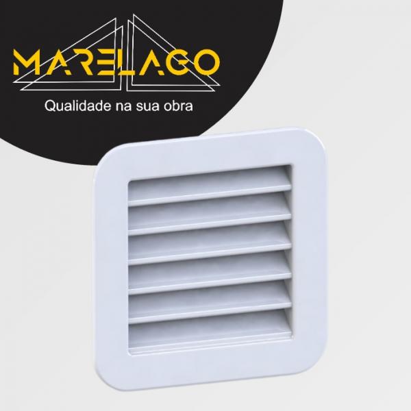 GRADE SAIDA DE AR QUADRADA COM COLARINHO - 25 PÇ BRANCO