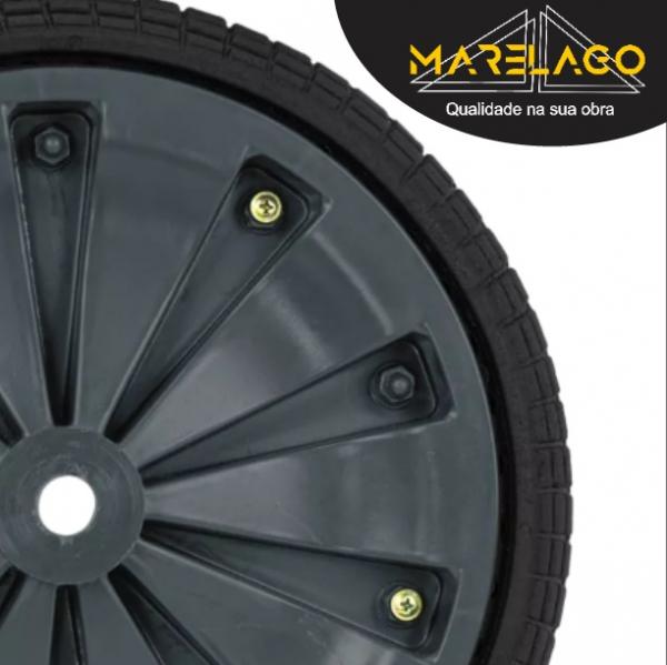 RODA MACIÇA EIXO 3/4, NÃO FURA, CARIOLA E CARRINHOS DE CARGA 4 RODAS PRETO 4 PÇ