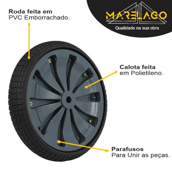 RODA EIXO 3/4 - 19MM - 1,9CM - MARELAGO PRETO 1 PÇ