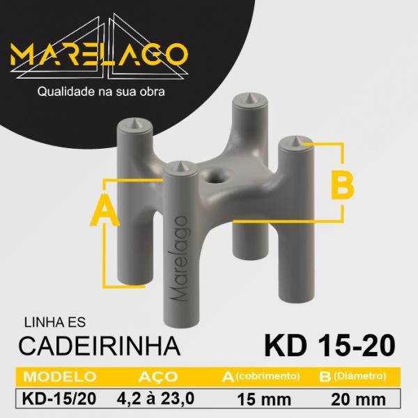 ESPAÇADOR CADEIRINHA 20MM KD- 15/20 - 500 PÇ PRETO