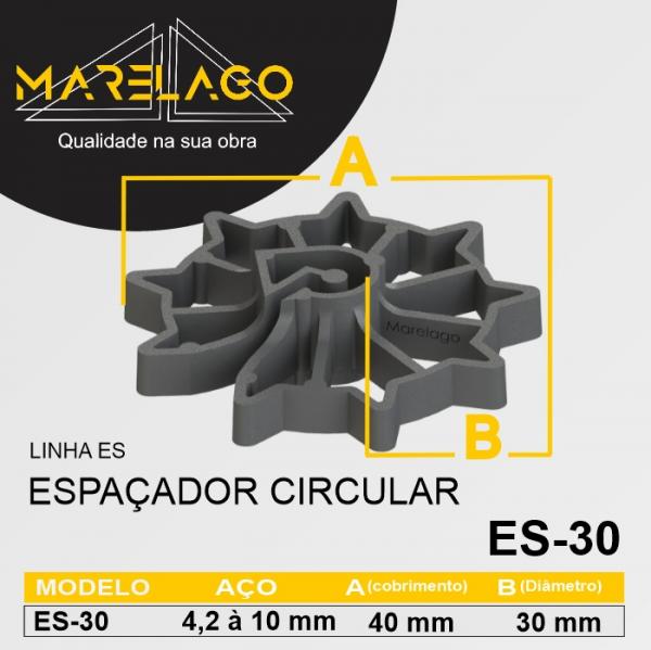 ESPAÇADOR UNIVERSAL 30MM, 3,0 CM - ROSETA - 1000 PÇ PRETO