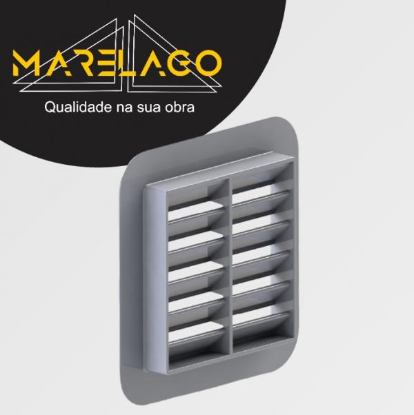 GRADE DE SAIDA DE AR QUADRADA COM COLARINHO BRANCO 20 PÇ