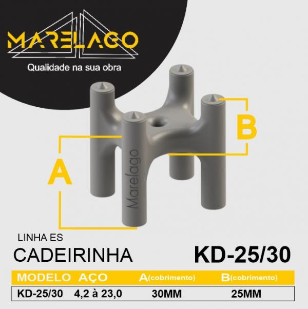 ESPAÇADOR CADEIRINHA 25 E 30MM KD25/30 PRETO 500PC