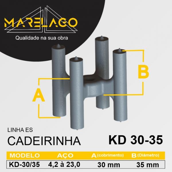 ESPAÇADOR CADEIRINHA 35MM KD-30/35 PRETO 1000 PC