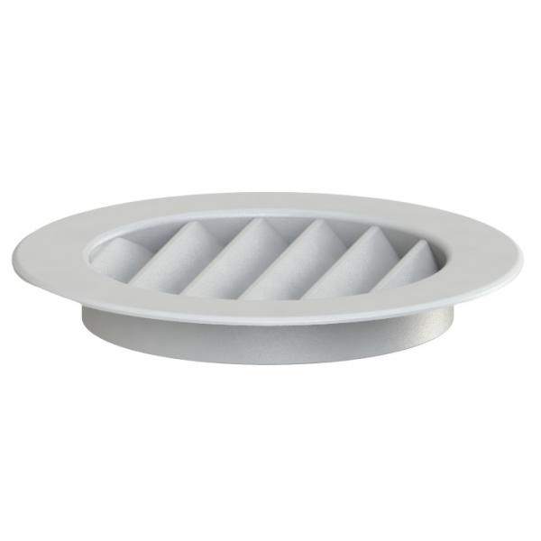 GRADE SAIDA DE AR REDONDA COM COLARINHO D-13CM - 2 PÇ BRANCO