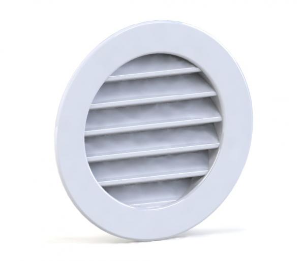 GRADE DE SAIDA DE AR REDONDA COM COLARINHO D-13CM BRANCO 16 PÇ